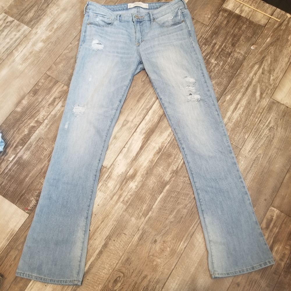 Abercrombie & Fitch Skinny Boot Jeans 30x33 10R Lightwash Distressing Boho